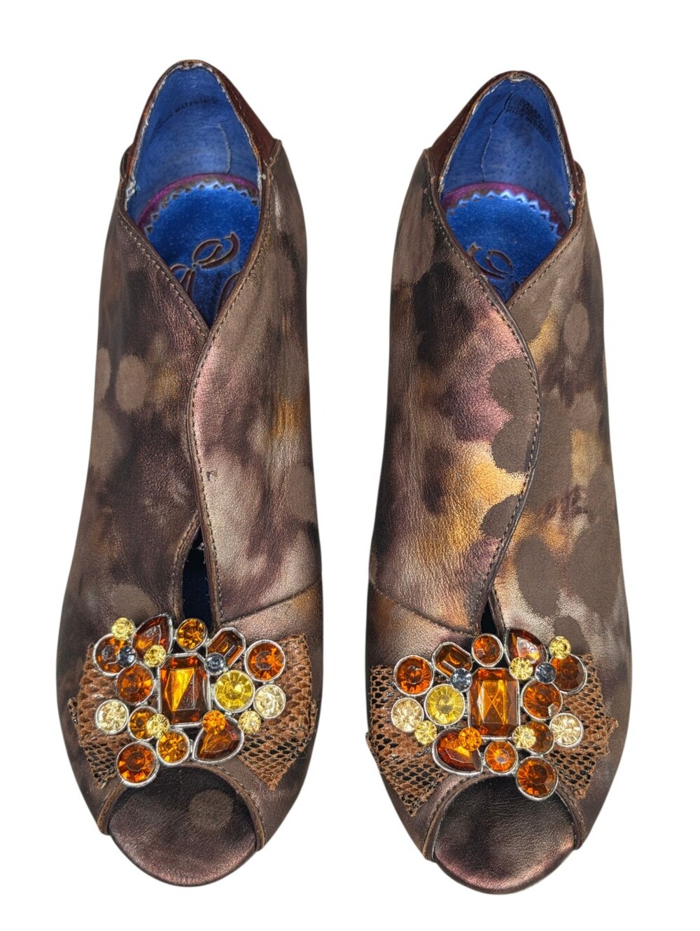 Poetic Licence A Girl's Dream Heels EUR 37 Bronze Crystal Peep Toe US 6.5